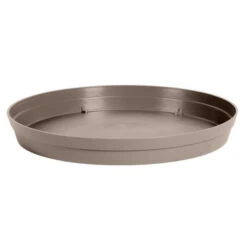 EDA Bloempot - Toscane - Onderschaal - Taupe - Kunststof - D28 Cm