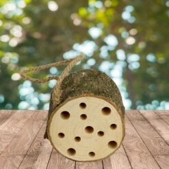 Orange85 Insectenhotel Bijenhotel Boomstam 10x9 Cm Hout -Groene Hoek 1000049600 0101