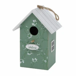 Boltze Vogelhuisje - Groen Met Wit - Houten Nestkastje - 22 Cm