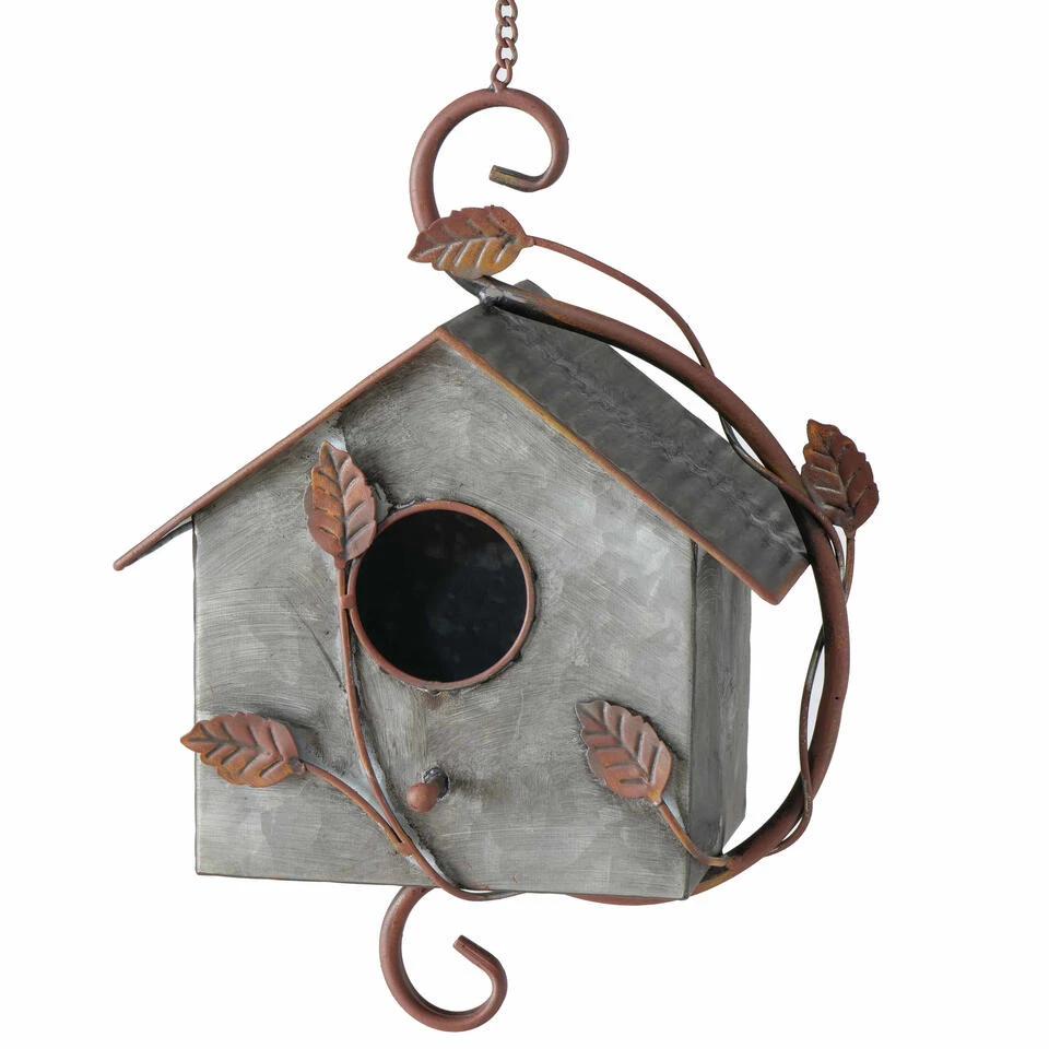 Boltze Vogelhuisje - Zink - Grijs En Bruin - Nestkastje - 30 Cm 3 Boltze Vogelhuisje - Zink - Grijs En Bruin - Nestkastje - 30 Cm