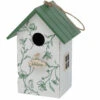 Boltze Vogelhuisje - Wit Met Groen - Houten Nestkastje - 22 Cm -Groene Hoek 1000058176
