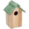 Lifetime Garden Vogelhuisje - Met Groen Dak - Hout - 24 Cm -Groene Hoek 1000058200