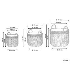 Beliani Plantenbak Voor Buiten GEFIRA - Wit Pe Rotan -Groene Hoek 1000059313 0102