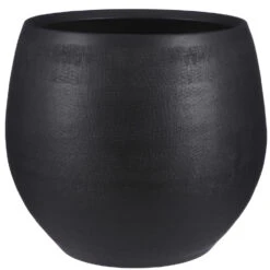 Mica Decorations Bloempot - Keramiek - Zwart - Mat - 33 X 28 Cm