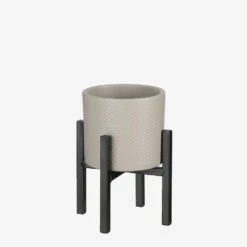 Mica Decorations Ascot Plantenstandaard L14 X B14 X H16 Cm Zwart -Groene Hoek 1000062257 0111