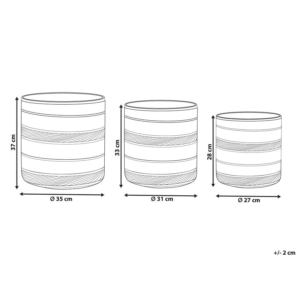 Beliani Bloempot Voor Binnen RASBORA - Beige Zeewier 5 Beliani Bloempot Voor Binnen RASBORA - Beige Zeewier - Afbeelding 3