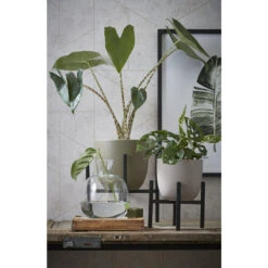 Mica Decorations Ascot Plantenstandaard L24 X B24 X H25 Cm Zwart -Groene Hoek 1000062281 0111