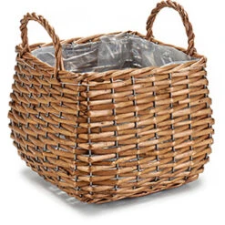 IBERGARDEN Plantenbak-mand - Gevlochten Riet - 23 X 23 X 15 Cm