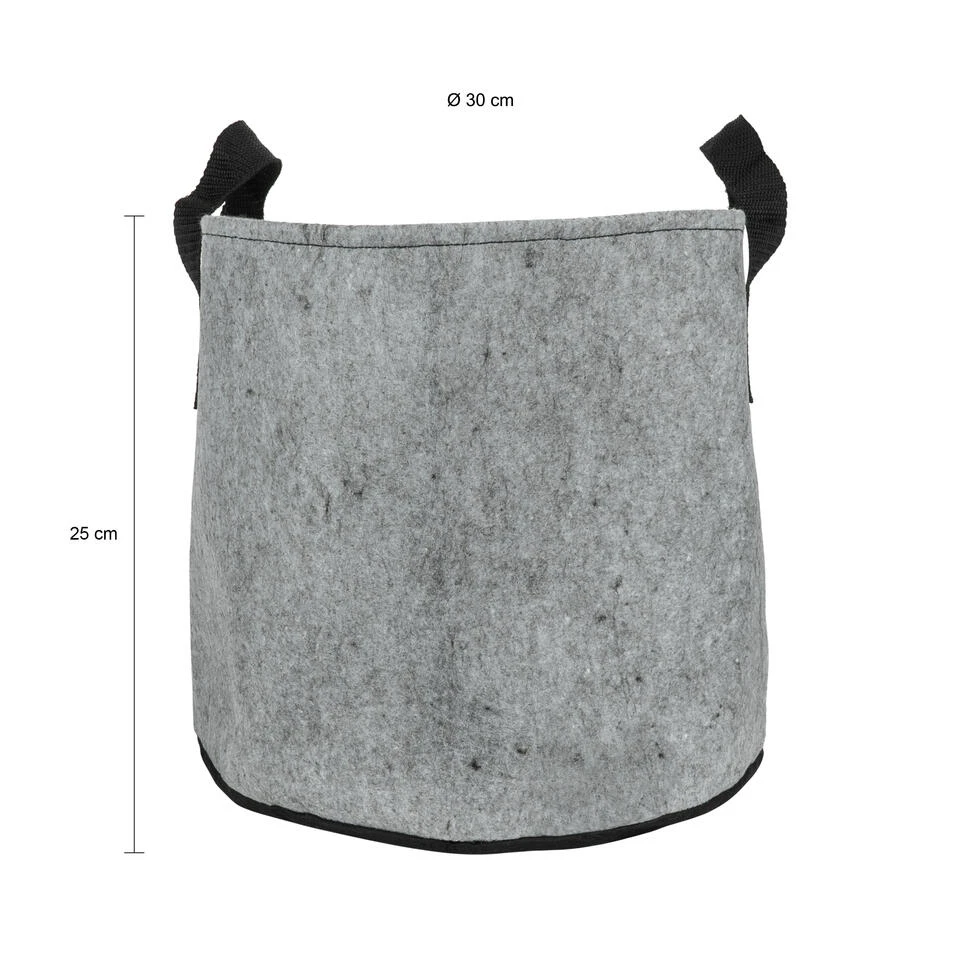 QUVIO Plantenzak - 30 X 25 Cm - Vilt - Grijs 4 QUVIO Plantenzak - 30 X 25 Cm - Vilt - Grijs - Afbeelding 2