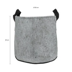 QUVIO Plantenzak - 30 X 25 Cm - Vilt - Grijs 9 QUVIO Plantenzak - 30 X 25 Cm - Vilt - Grijs -Groene Hoek 1000071710 0103