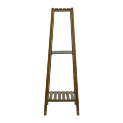 QUVIO Plantenstandaard 3 Laags Hout - Donkerbruin -Groene Hoek 1000071724 0103