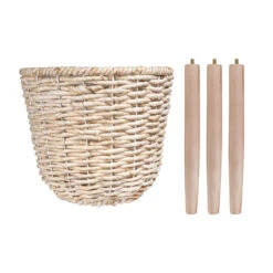 QUVIO Bloempot Geweven Op Driepoot - S -Groene Hoek 1000071730 0103