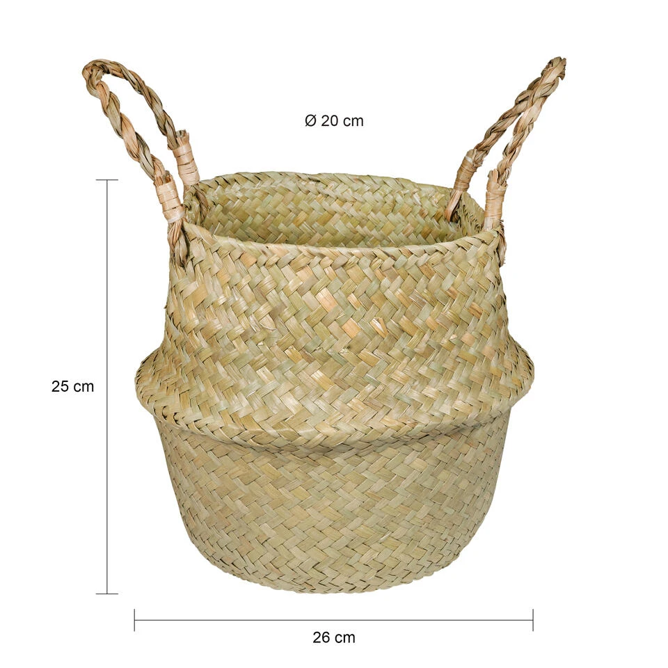 QUVIO Bloempot Gevlochten Rond Met Handvaten - M 5 QUVIO Bloempot Gevlochten Rond Met Handvaten - M - Afbeelding 3