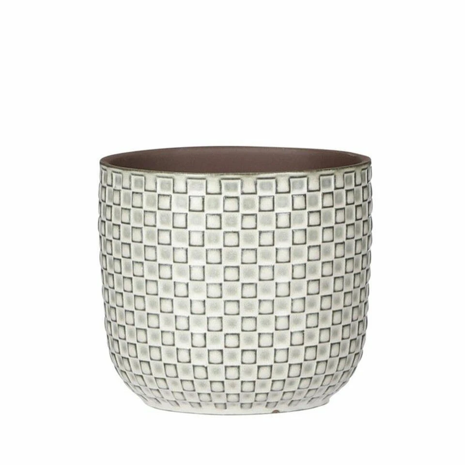 Mica Decorations - Plantenpot-bloempot - Keramiek Wit - D12 X H11 Cm 3 Mica Decorations - Plantenpot-bloempot - Keramiek Wit - D12 X H11 Cm