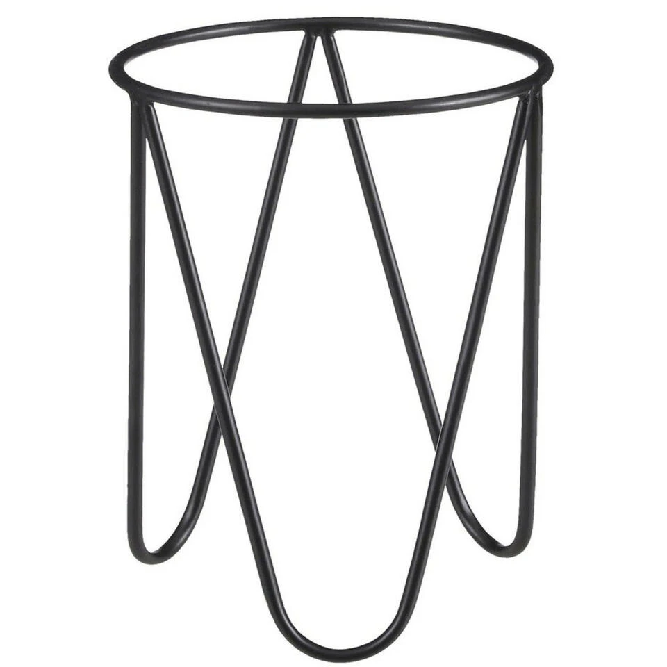 Mica Decorations Bloempot Plantenstandaard/verhoger - Zwart - D19 X H26 Cm 3 Mica Decorations Bloempot Plantenstandaard/verhoger - Zwart - D19 X H26 Cm