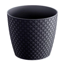 Prosperplast Plantenpot/bloempot - Kunststof - Antraciet - D26 X H23 Cm