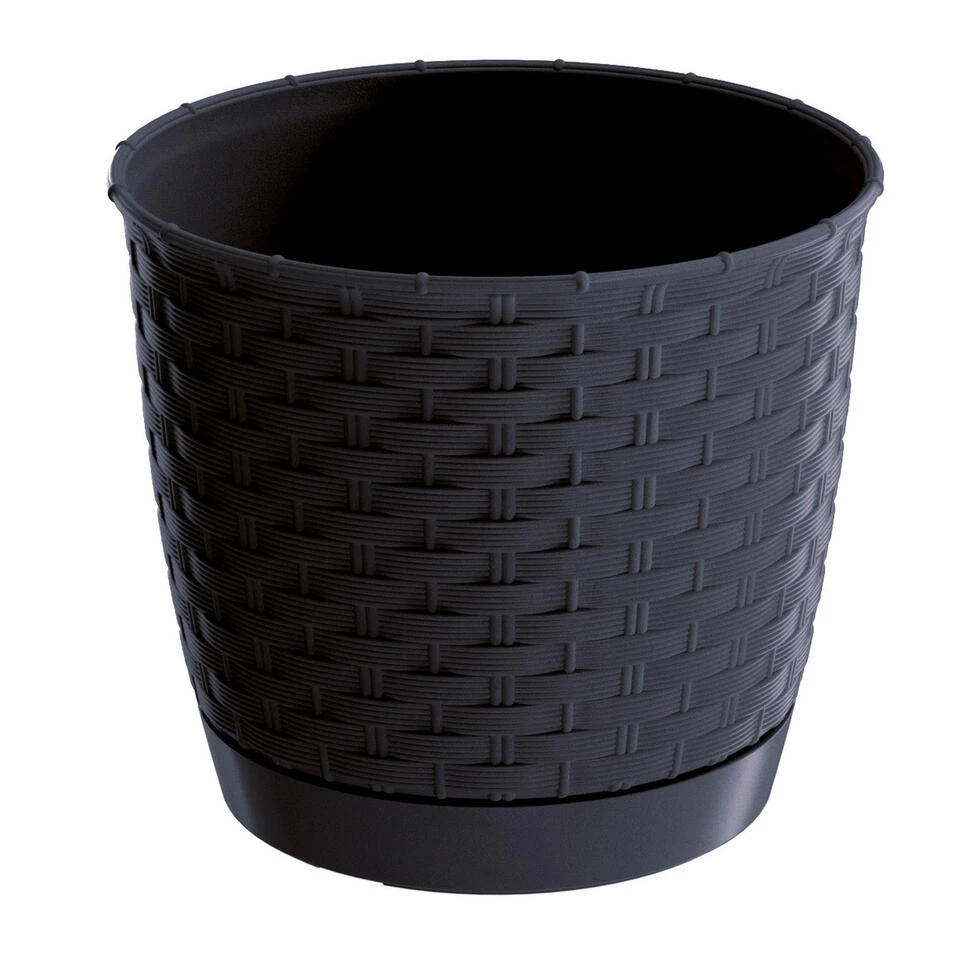 Prosperplast Plantenpot/bloempot - Kunststof - D22 X H19,5 Cm - Antraciet 3 Prosperplast Plantenpot/bloempot - Kunststof - D22 X H19,5 Cm - Antraciet