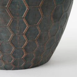 Mica Decorations Bravo Bloempot - H26 X Ø30,5 Cm - Honingraat - Groen -Groene Hoek 1000077804 0102