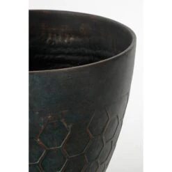 Mica Decorations Bravo Bloempot - H32,5 X Ø38 Cm - Honingraat - Groen -Groene Hoek 1000077809 0101