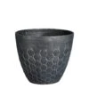 Mica Decorations Bravo Bloempot - H32,5 X Ø38 Cm - Honingraat - Zwart -Groene Hoek 1000077810