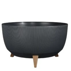 Mica Decorations Doppio Schaal Op Poten - H22 X Ø47 Cm - Grijs