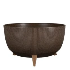 Mica Decorations Doppio Schaal Op Poten - H22 X Ø47 Cm - Donkerbruin