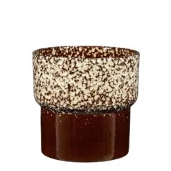 Mica Decorations Obidos Bloempot - H20 X Ø22 Cm - Donkerbruin