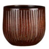 Mica Decorations Plantenpot Keramiek - Bruin Glans/ribbels - D25/H20cm -Groene Hoek 1000082345