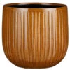 Mica Decorations Plantenpot - Keramiek - Okergeel Glans - D21/H19 Cm -Groene Hoek 1000082352