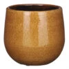 Mica Decorations Plantenpot - Keramiek - Geel Glans - D14/H12 Cm -Groene Hoek 1000083023