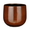 Mica Decorations Plantenpot - Keramiek - Bruin Glans - D18/H16 Cm -Groene Hoek 1000083036