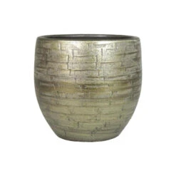 Bela Arte Plantenpot - Keramiek - Goud Glans - D34-H31 Cm