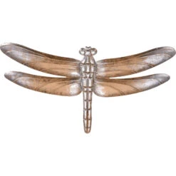 Merkloos Tuindecoratie Muur Libelle - Bronskleurig - Metaal - 49 Cm
