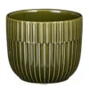 Mica Decorations Plantenpot - Keramiek Glans Donkergroen - D11/H9 Cm -Groene Hoek 1000086288