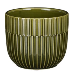 Mica Decorations Plantenpot - Keramiek Glans Donkergroen - D11/H9 Cm