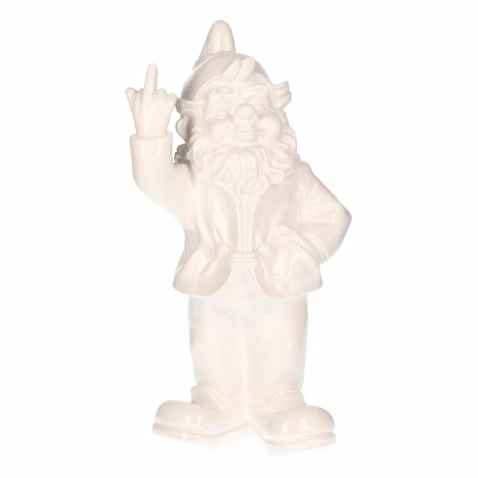 Stoobz Design Tuinkabouter - Wit - Middelvinger - 20 Cm 3 Stoobz Design Tuinkabouter - Wit - Middelvinger - 20 Cm