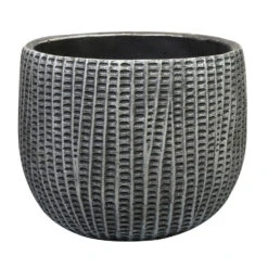 Ter Steege Bloempot/plantenpot - Binnen - Zwart/metaal - D19/H14 Cm