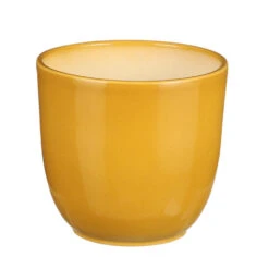 MIca Decorations Planten/bloempot Tusca - Okergeel - D12/H11 Cm