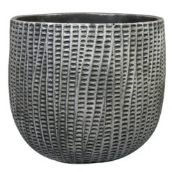 Ter Steege Bloempot/plantenpot - Binnen - Zwart/metaal - D30/H26 Cm