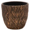Mega Collections Plantenpot - Keramiek - Antraciet/brons - D14 Cm