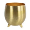 Countryfield Bloemen/plantenpot Vegas - Metaal/nikkel - Goud - D18 X H19 Cm