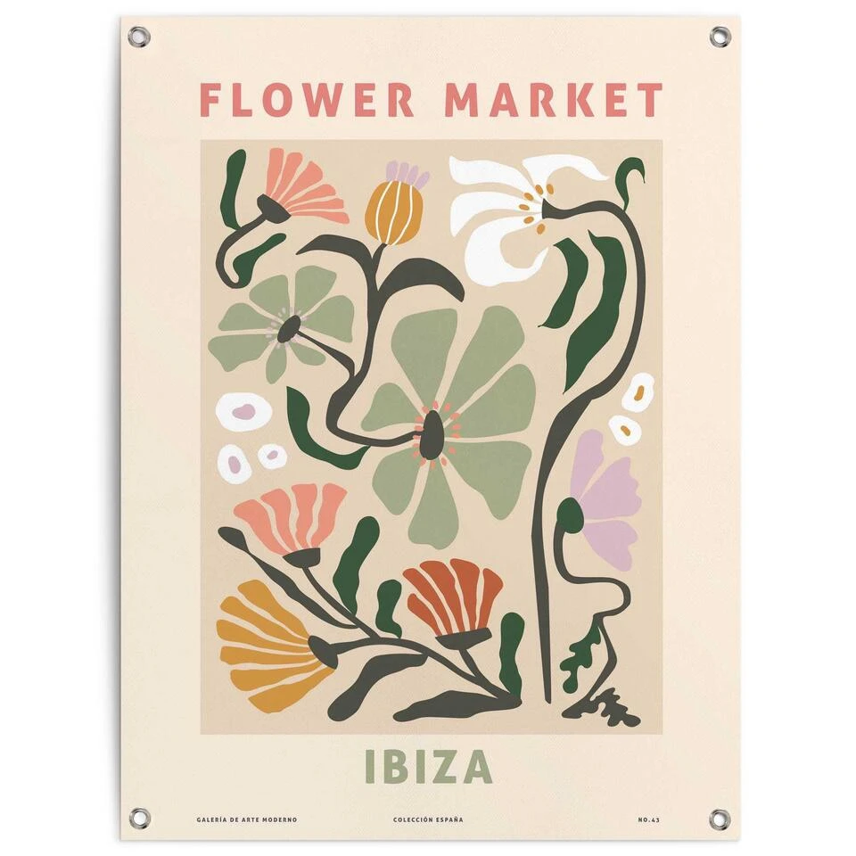 Tuinposter Flower Market 80x60 Cm Roze 3 Tuinposter Flower Market 80x60 Cm Roze