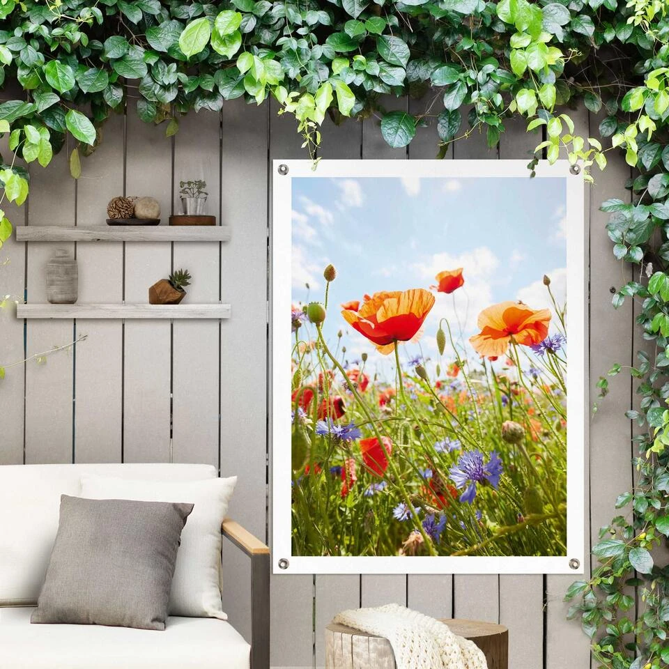 Tuinposter Bloemenveld 80x60 Cm Bont 4 Tuinposter Bloemenveld 80x60 Cm Bont - Afbeelding 2