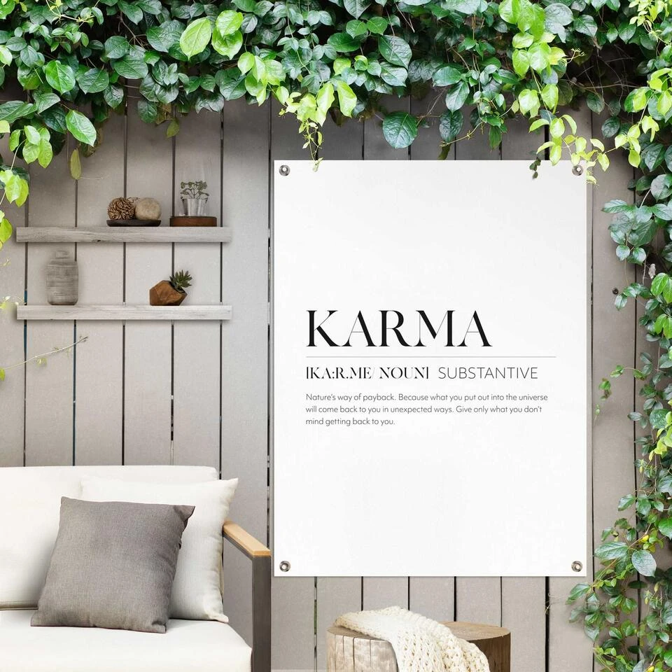 Tuinposter Karma 80x60 Cm Zwart-Wit 4 Tuinposter Karma 80x60 Cm Zwart-Wit - Afbeelding 2