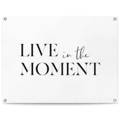 Tuinposter Live In The Moment 60x80 Cm Zwart-Wit