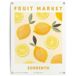 Tuinposter Lemons 80x60 Cm Geel