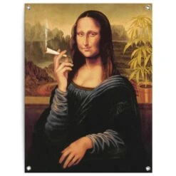 Tuinposter Mona Lisa - Joint 80x60 Cm Bruin