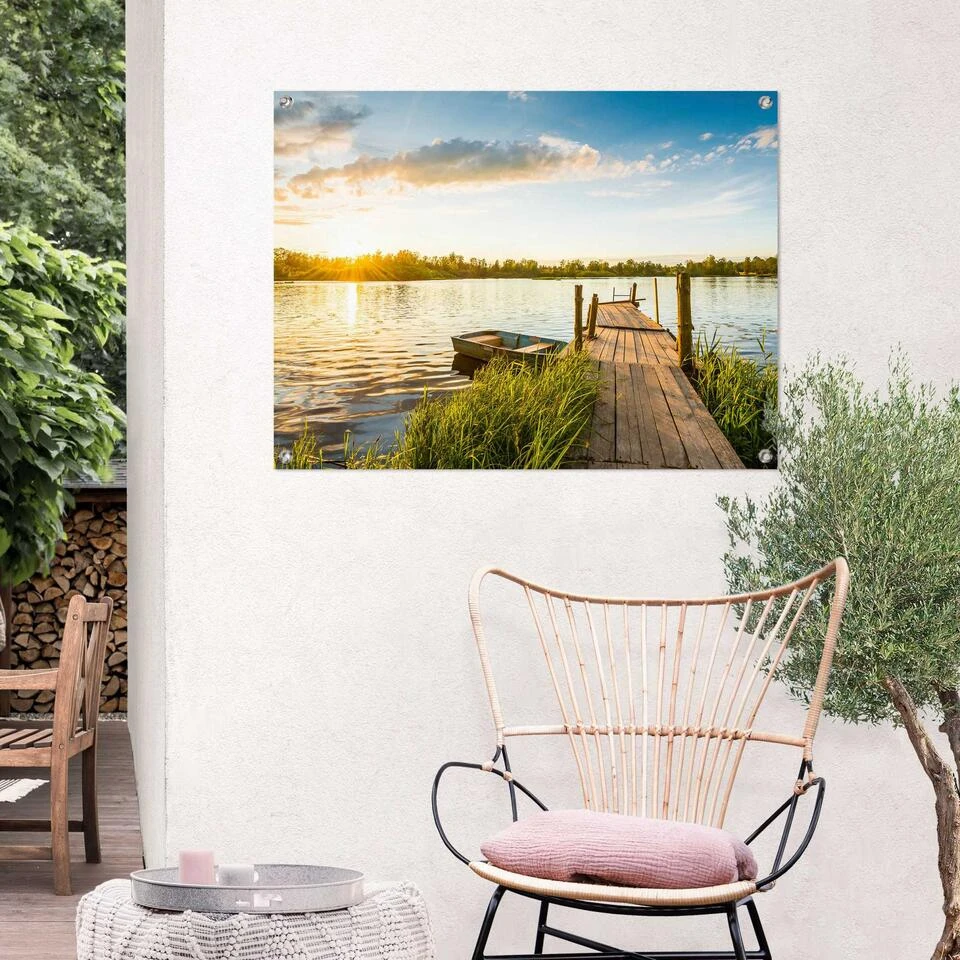 Tuinposter Zonsopgang 60x80 Cm Blauw 4 Tuinposter Zonsopgang 60x80 Cm Blauw - Afbeelding 2
