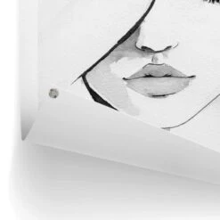 Tuinposter Gezicht 80x60 Cm Zwart-Wit -Groene Hoek 1000088384 0102