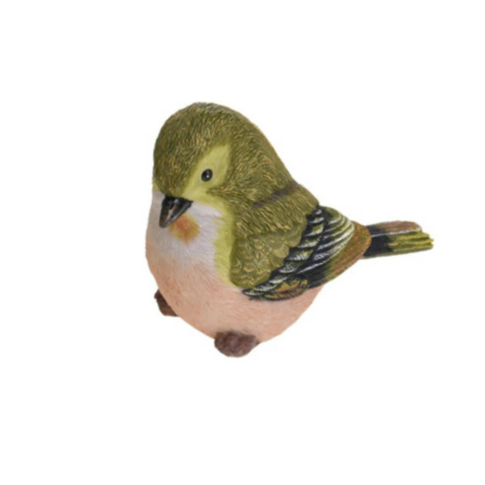Merkloos Decoratie Tuinbeeld Vogeltje - Groenling - Polystone - 12 Cm 4 Merkloos Decoratie Tuinbeeld Vogeltje - Groenling - Polystone - 12 Cm - Afbeelding 2